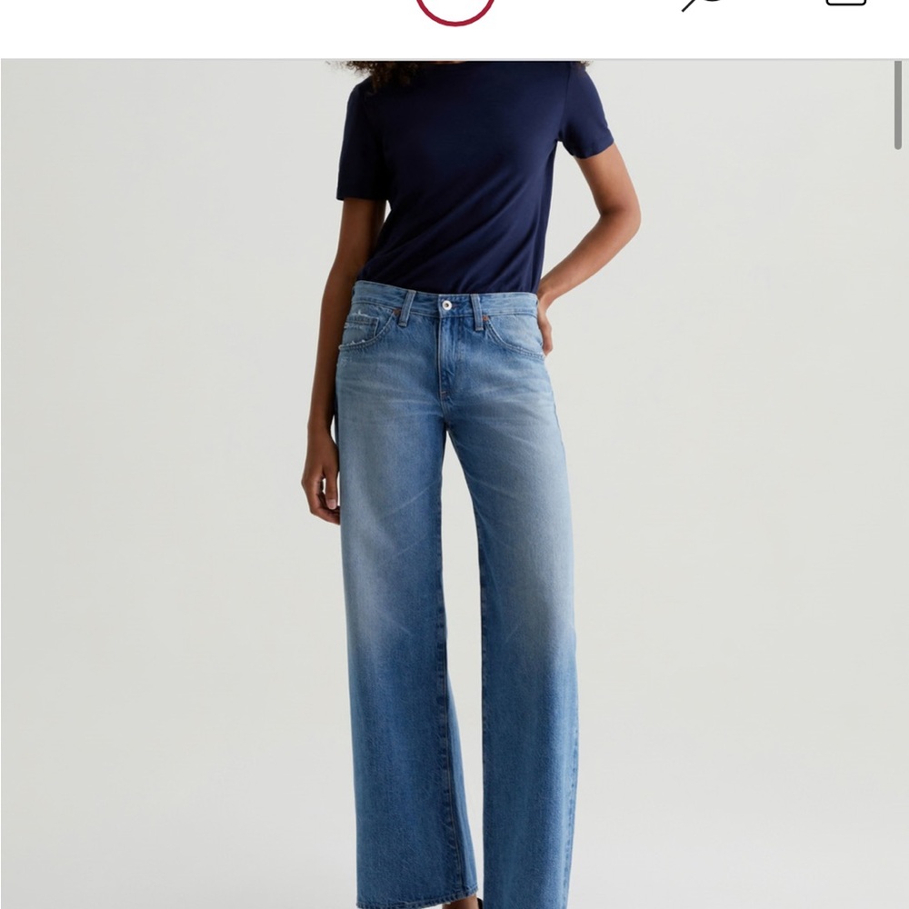 Ag Adriano Goldschmied Adria Low Wide Leg Jeans, Size 24, Stockholm, worn once